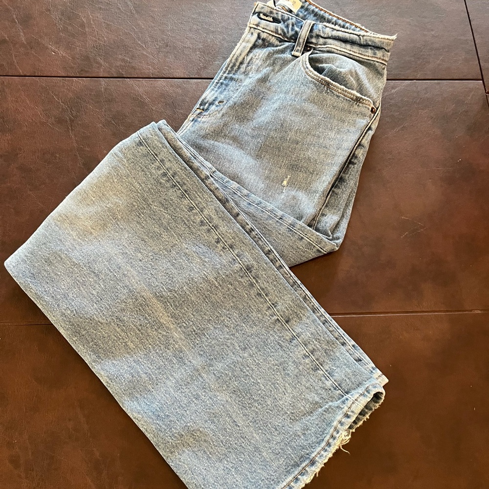 Abercrombie & Fitch Blue Flare Wide Leg Jeans